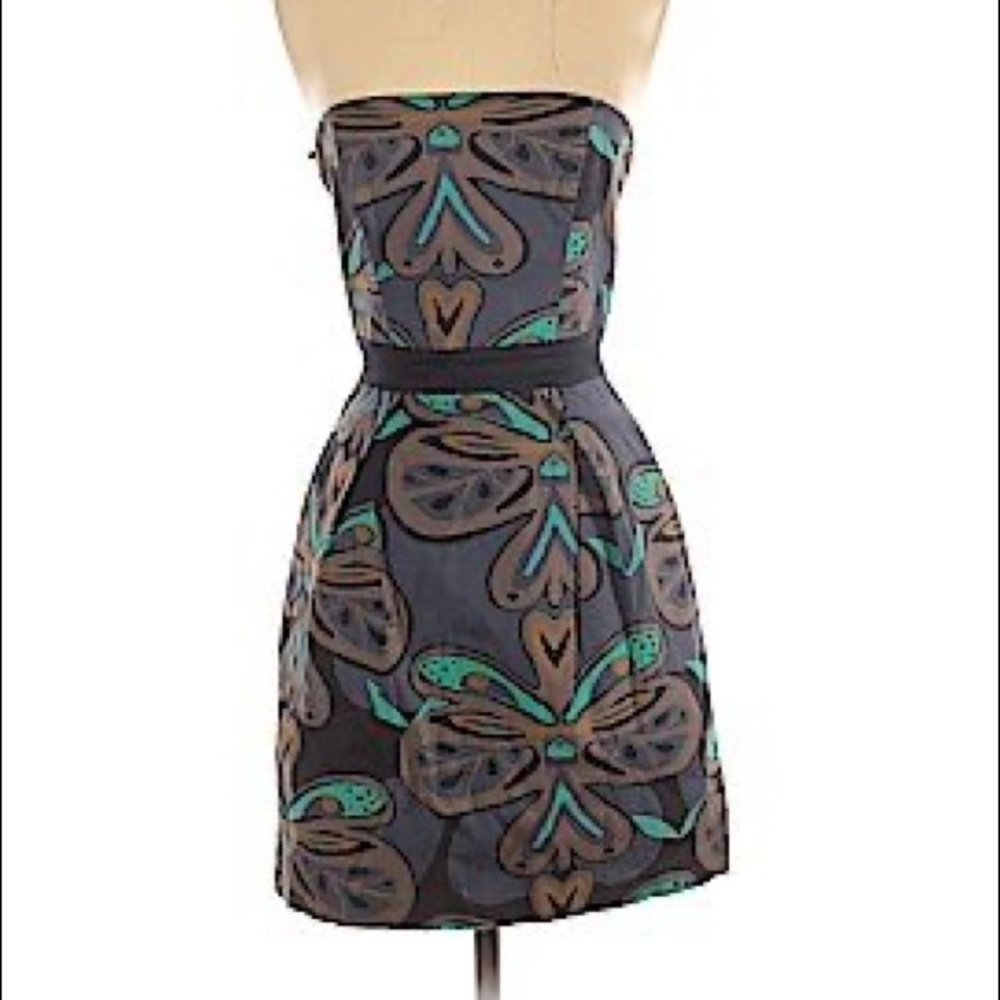 French Connection Paisley Strapless Dress Size 6